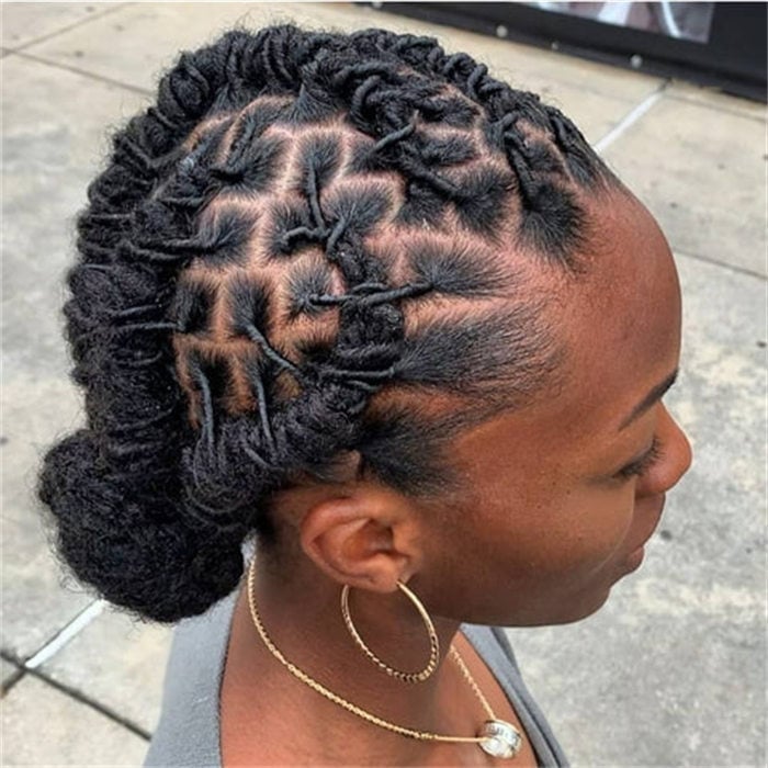 Mohawk-Inspired Locs Braids With Low Bun Mohawk-Inspired Locs Braids With Low Bun — Classy Braids Locs