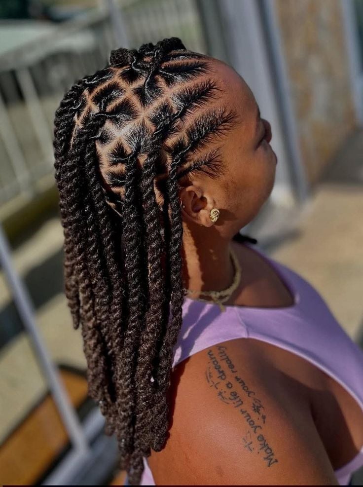 Ombre Braids With Geometric Scalp Parting Ombre Braids With Geometric Scalp Parting — Classy Braids Locs