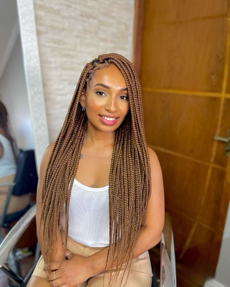 Long Light Brown Box Braids — Classy Braids Styles