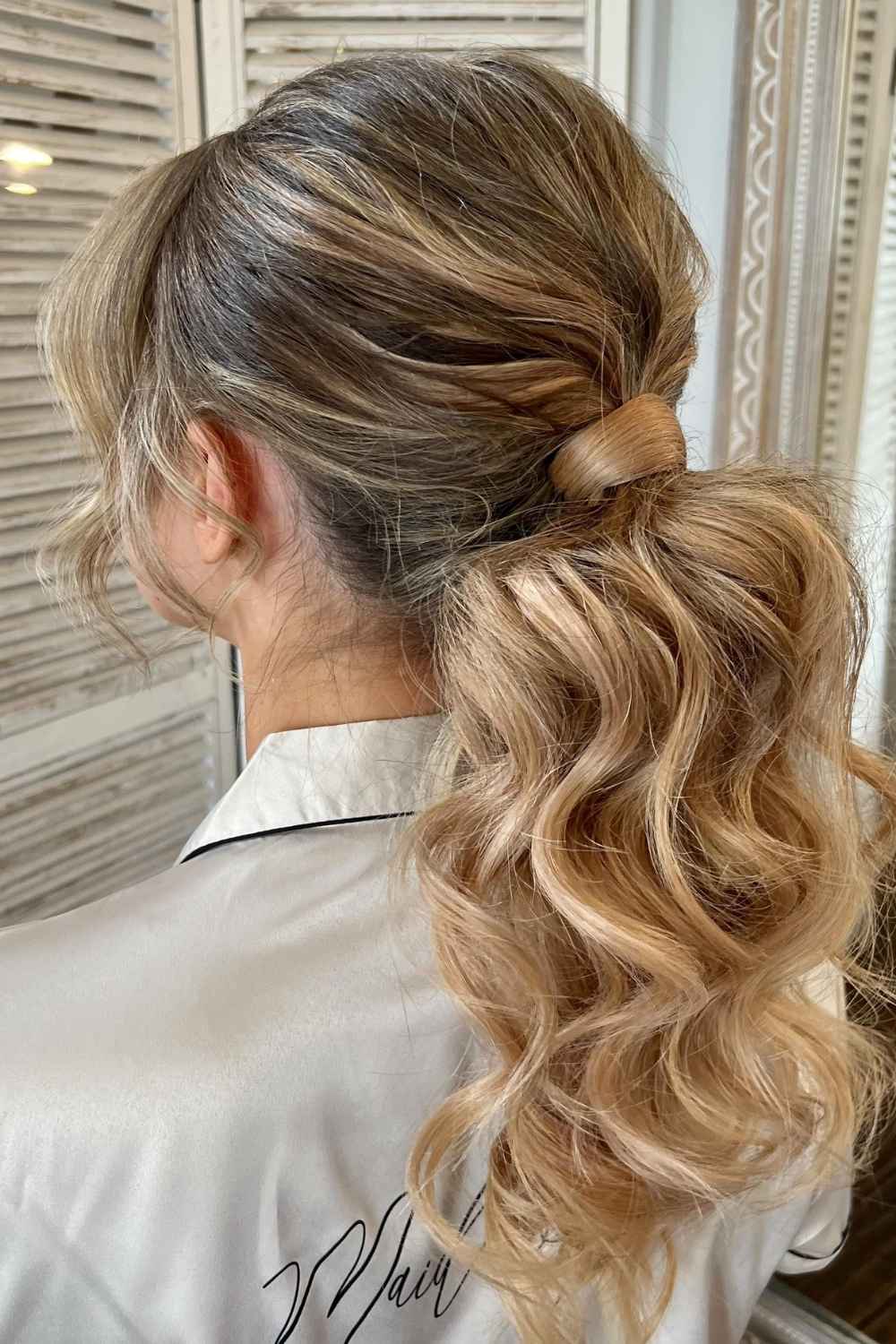 Honey Blonde Ponytail With Wrapped Base — Classy Bridesmaid Ponytail