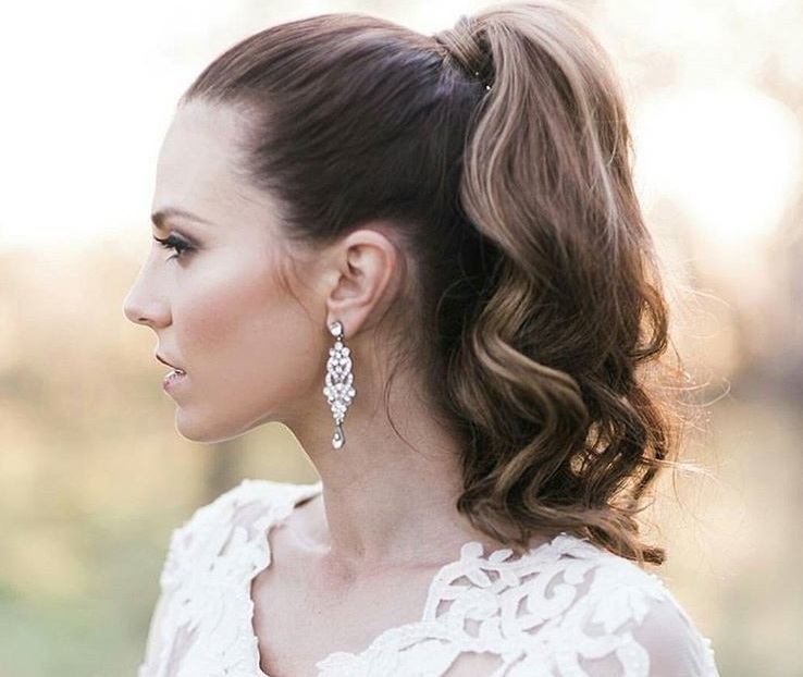 Dark Blonde Ponytail With Wispy Bangs — Classy Bridesmaid Ponytail