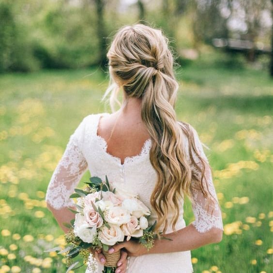 Ash Blonde Side Ponytail With Bangs — Classy Bridesmaid Ponytail