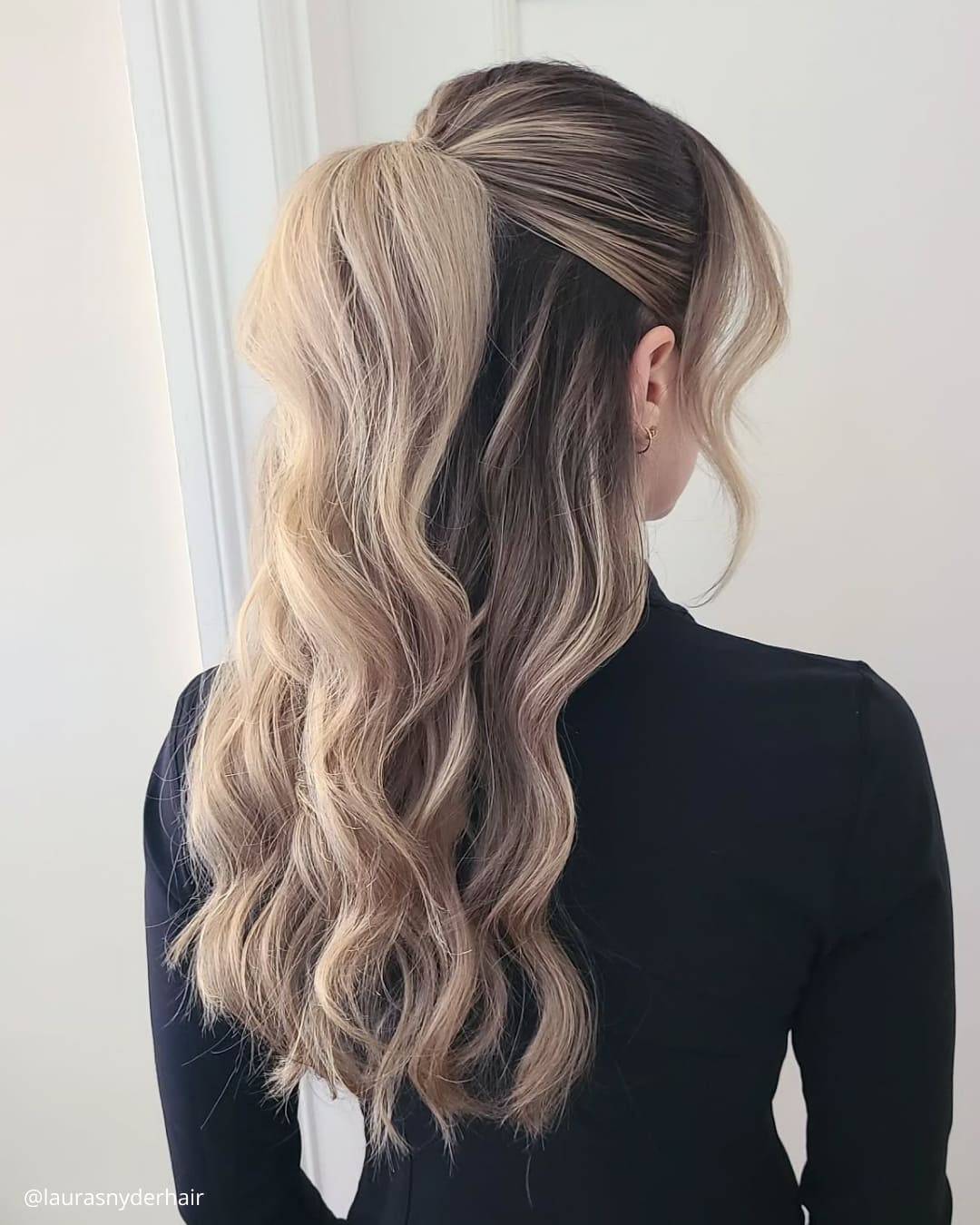 Light Blonde Half-Up Half-Down Ponytail — Classy Bridesmaid Ponytail