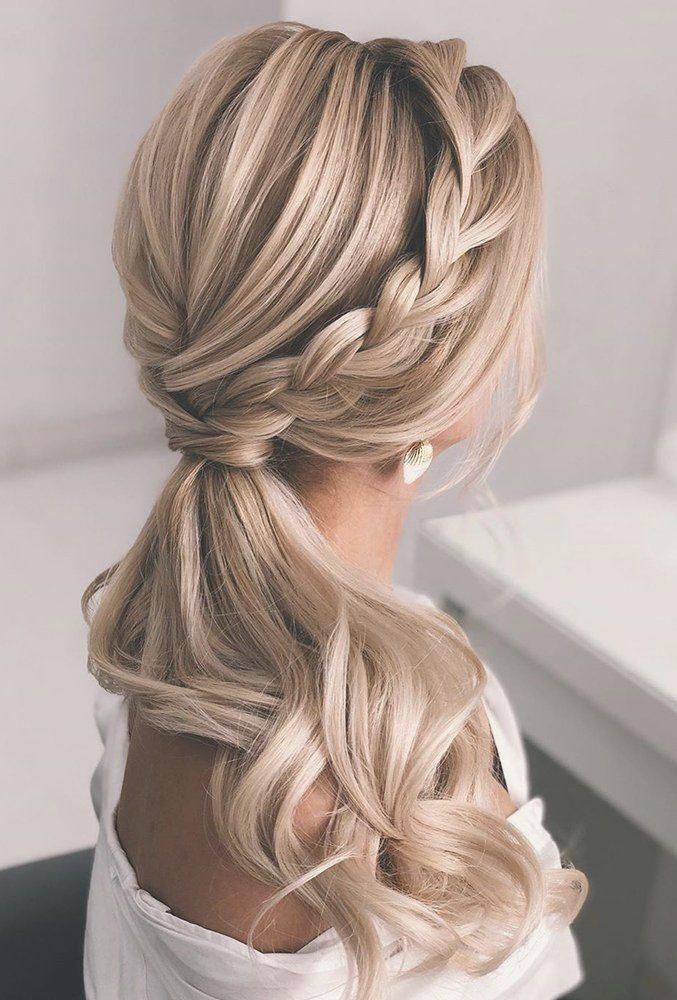 Light Blonde Low Ponytail With Braid — Classy Bridesmaid Ponytail