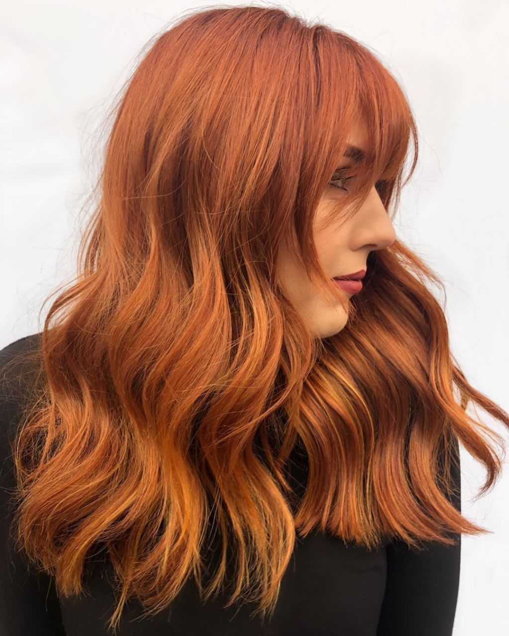 Mid-Back Bright Red With Copper Undertones — Classy Bright Red Hair