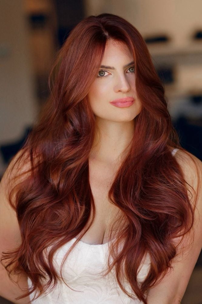 Mid-Back Rich Copper Red Curls — Classy Bright Red Hair