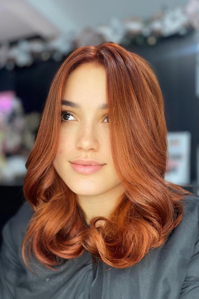 Thick Collarbone Bright Copper Red — Classy Bright Red Hair