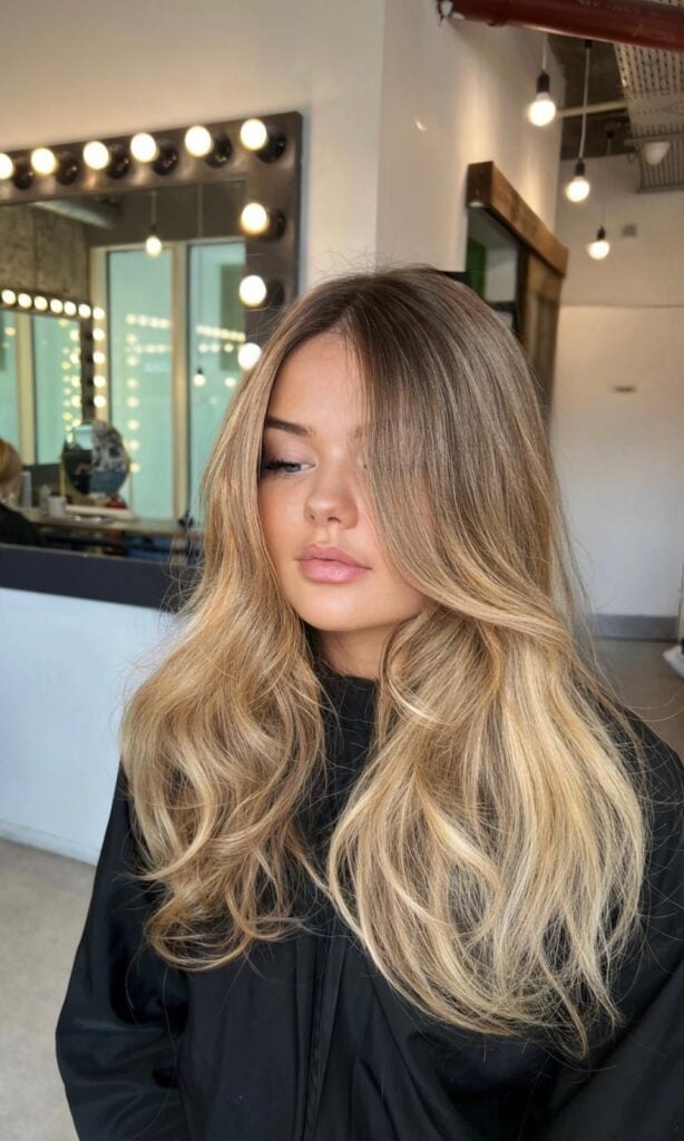 Mid-Back Bronde Balayage With Glossy Finish — Classy Bronde Balayage