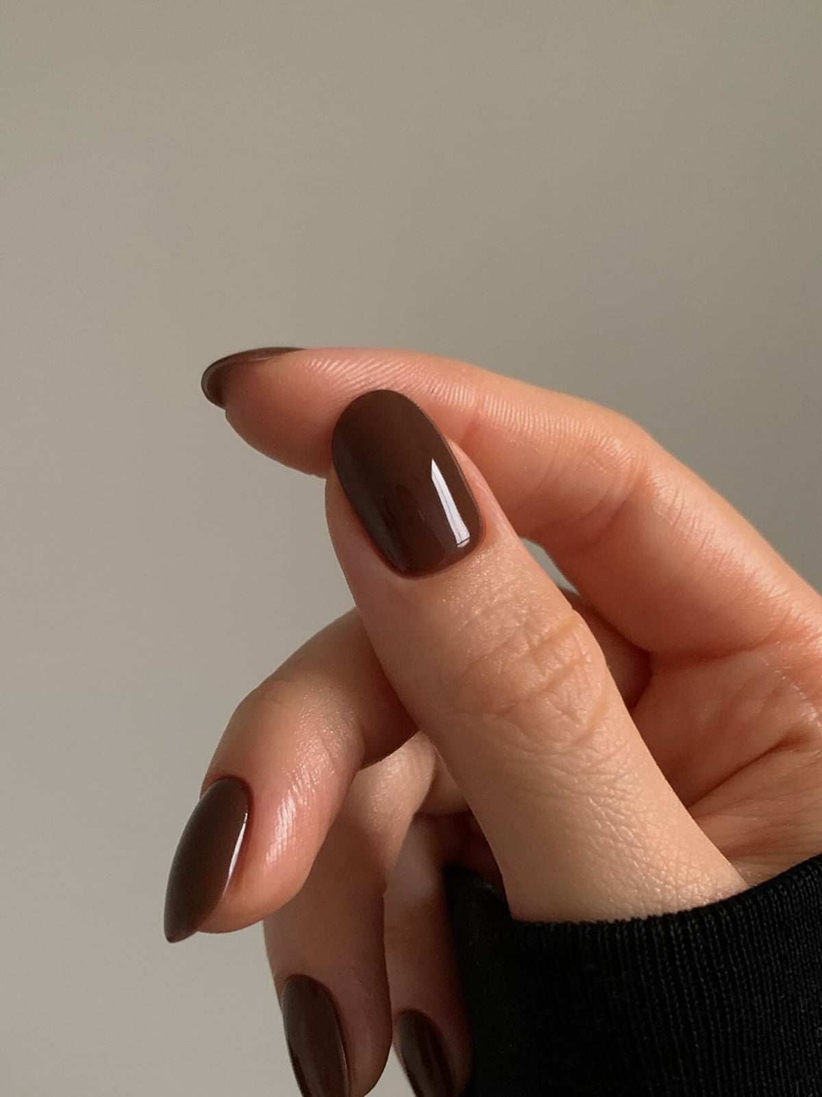 Rich Deep Chocolate Brown Medium Almond Nails Rich Deep Chocolate Brown Medium Almond Nails — Classy Brown Almond Nails