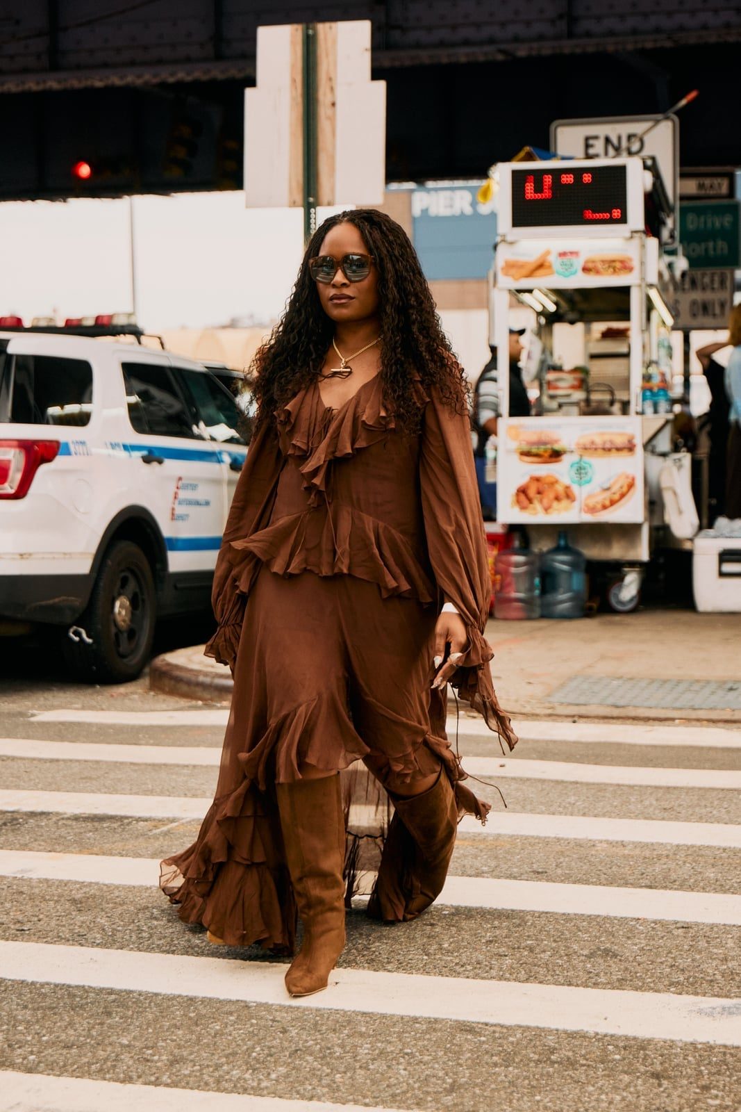 Tiered Ruffled Maxi Dress Tiered Ruffled Maxi Dress — Classy Brown Dress