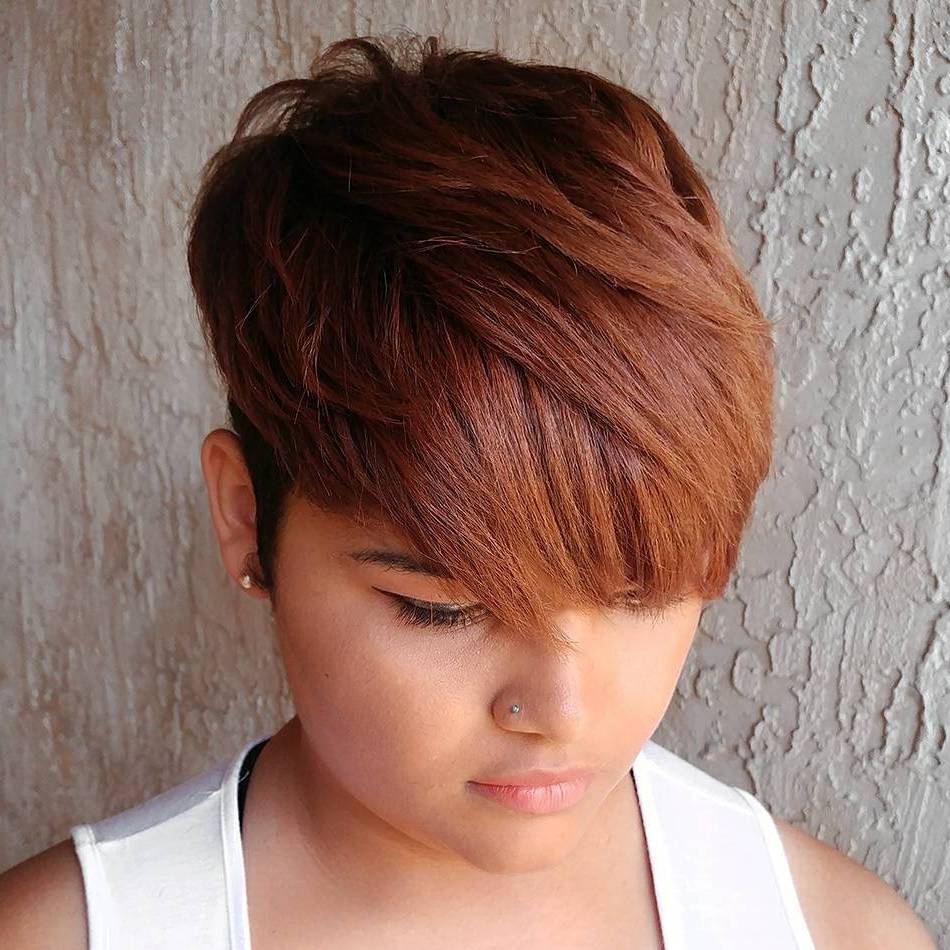 Choppy Reddish-Brown Pixie — Classy Brown Pixie