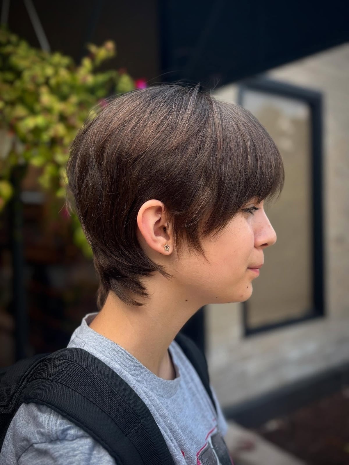 Piecey Medium Brown Pixie with Textured Bangs, Featuring Short — Classy Brown Pixie