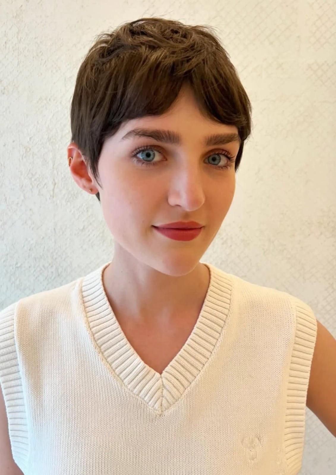 Dark Brown Pixie with Soft Fringe — Classy Brown Pixie