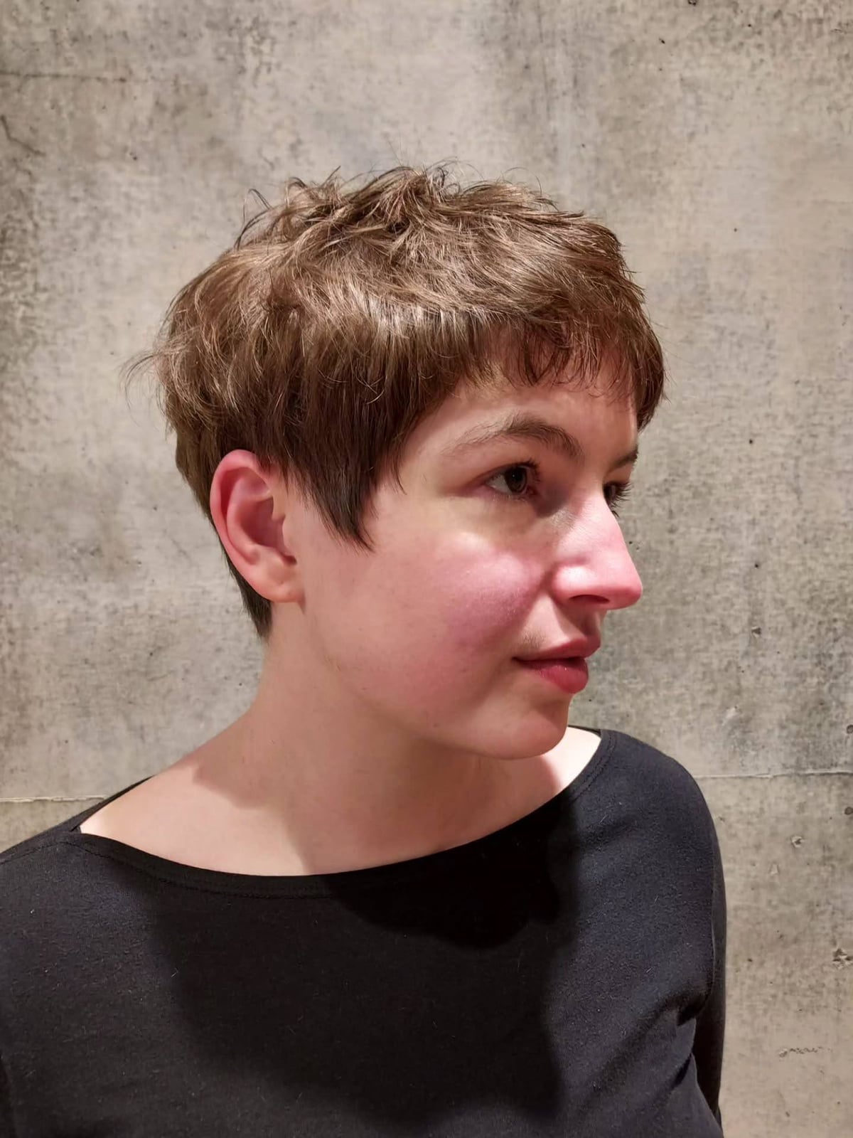 Rich Brown Pixie with Textured Layers — Classy Brown Pixie