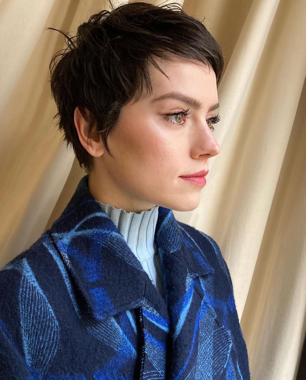 Textured Dark Brown Pixie Side Sweep — Classy Brown Pixie