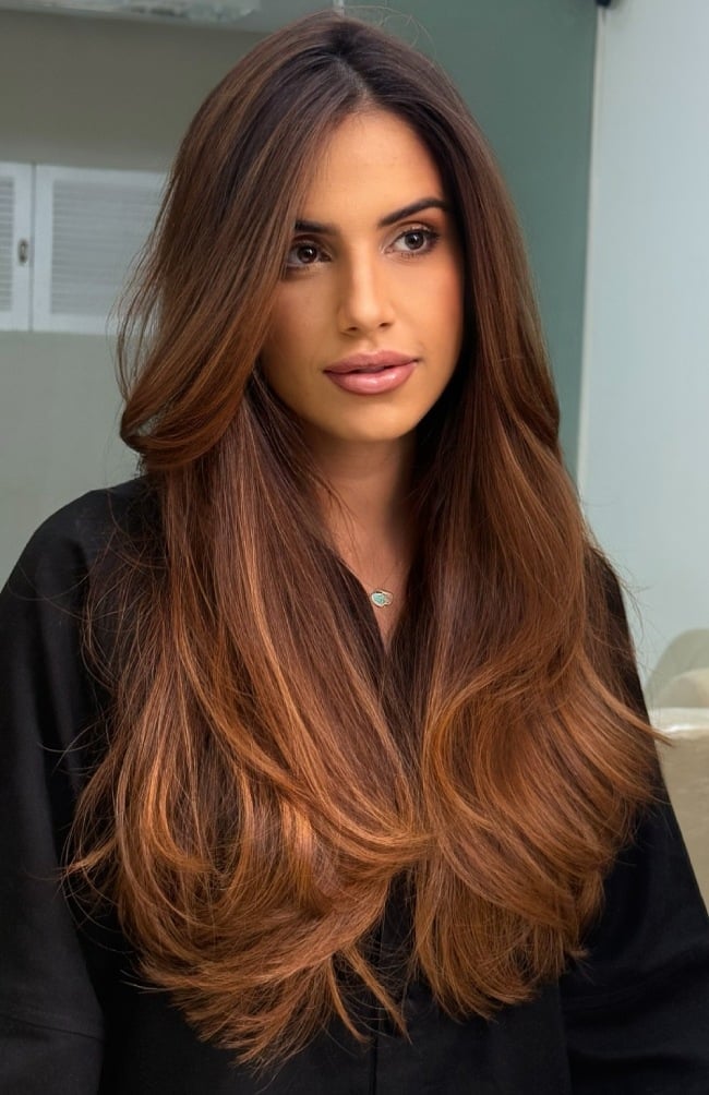 Brunette Mid-Back With Natural Highlights — Classy Brunette Hair Colors