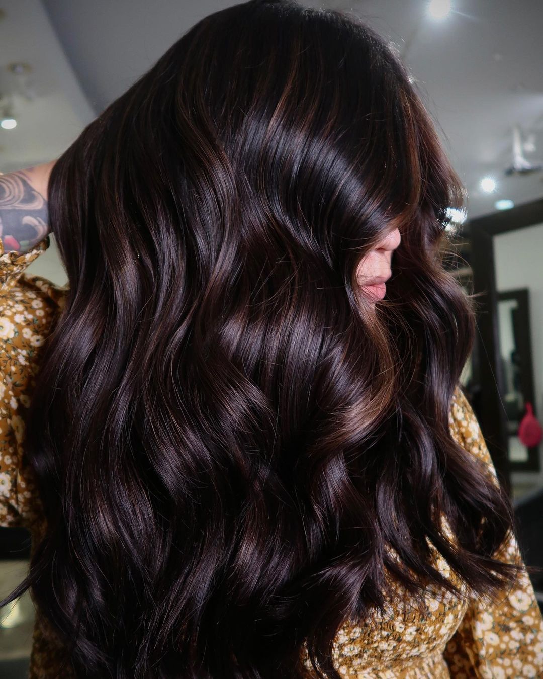 Deep Espresso Mid-Back With Soft Waves — Classy Brunette Hair Colors