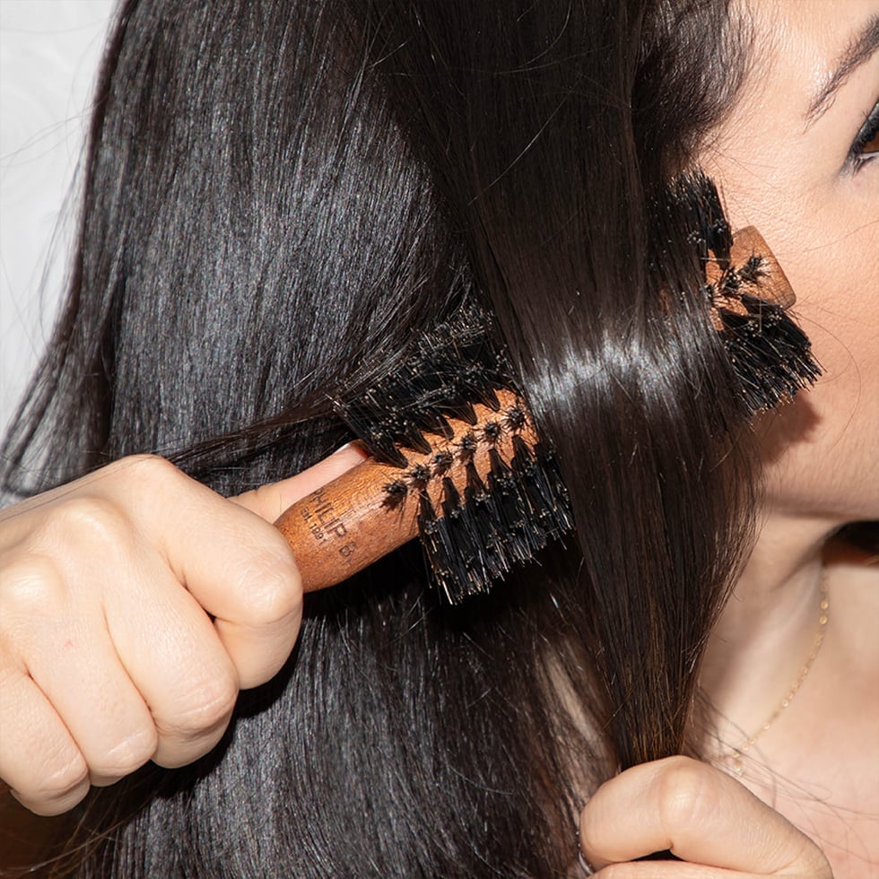 Dark Brown Fine Hair Round Brush Blowout — Classy Brush Hair