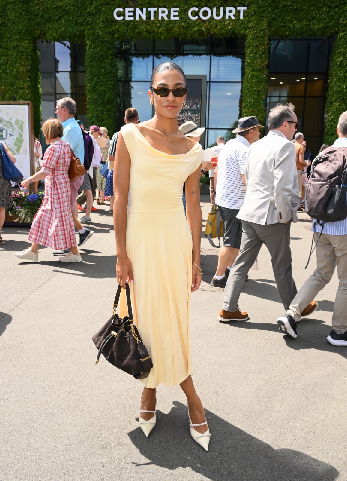 Draped Cowl Neck Midi Dress In Butter Yellow Draped Cowl Neck Midi Dress In Butter Yellow — Classy Butter Yellow Dress