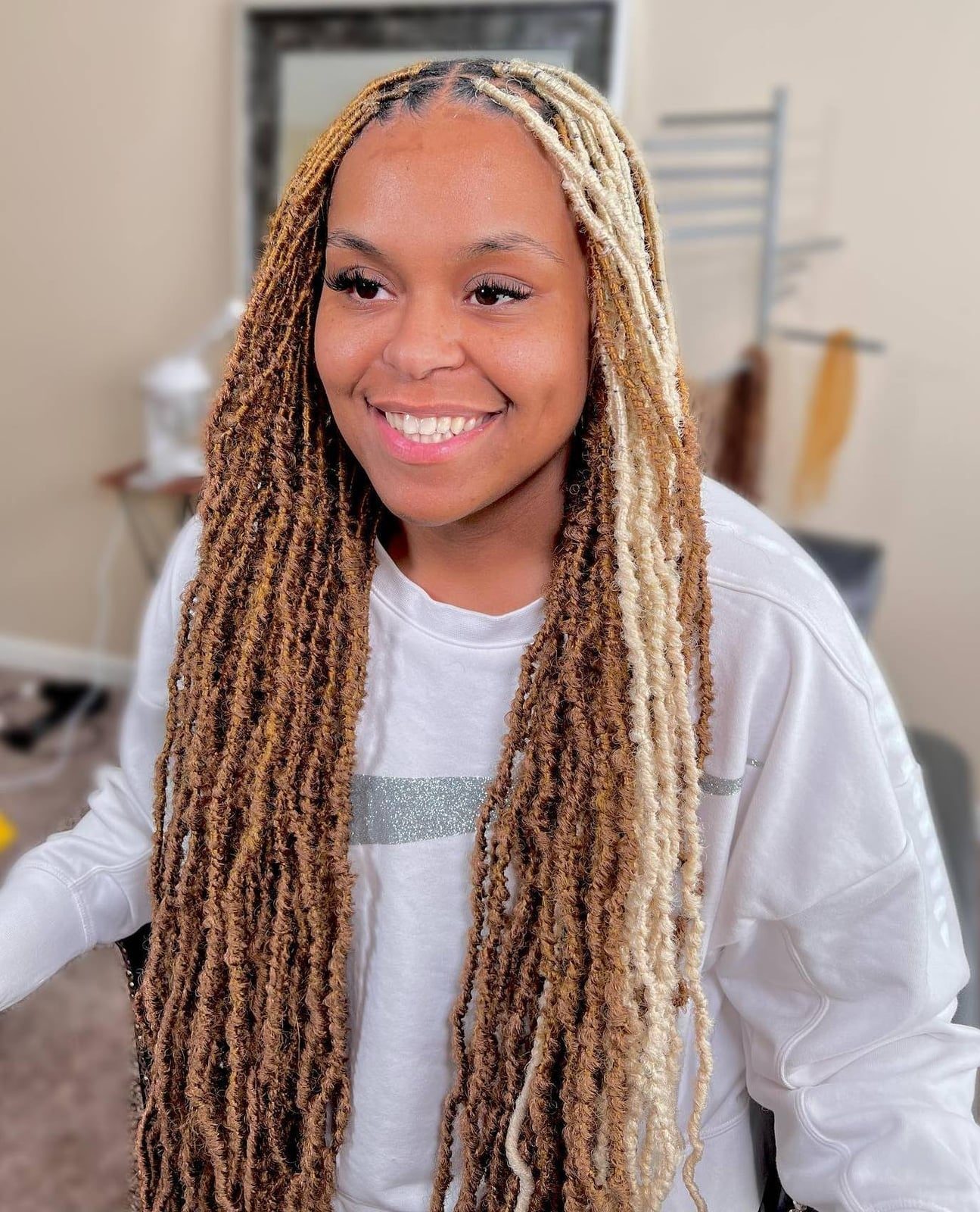 Long Two-Tone Brown and Blonde Locs Long Two-Tone Brown and Blonde Locs — Classy Butterfly Locs