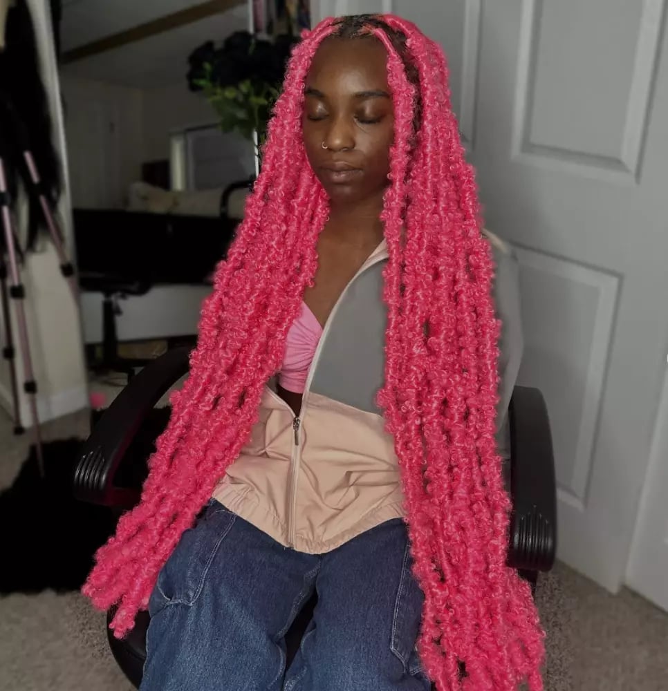 Below Waist Brown Curly Thick Locs Below Waist Brown Curly Thick Locs — Classy Butterfly Locs