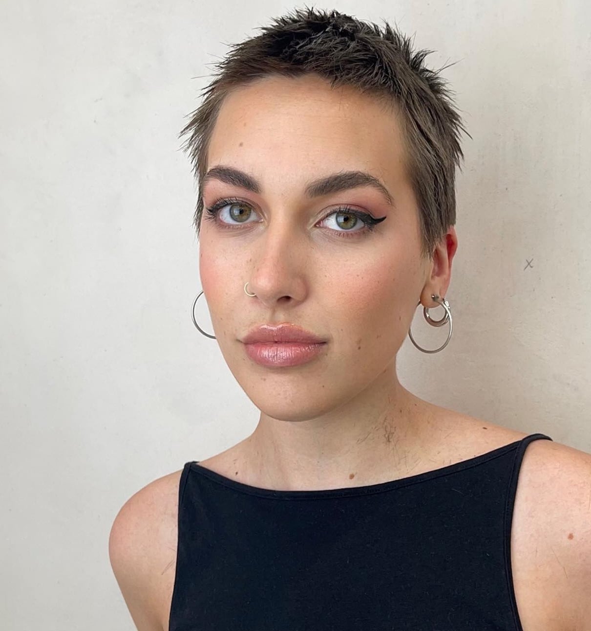 Textured Buzz Cut with Black Tank Top — Classy Buzz Cut