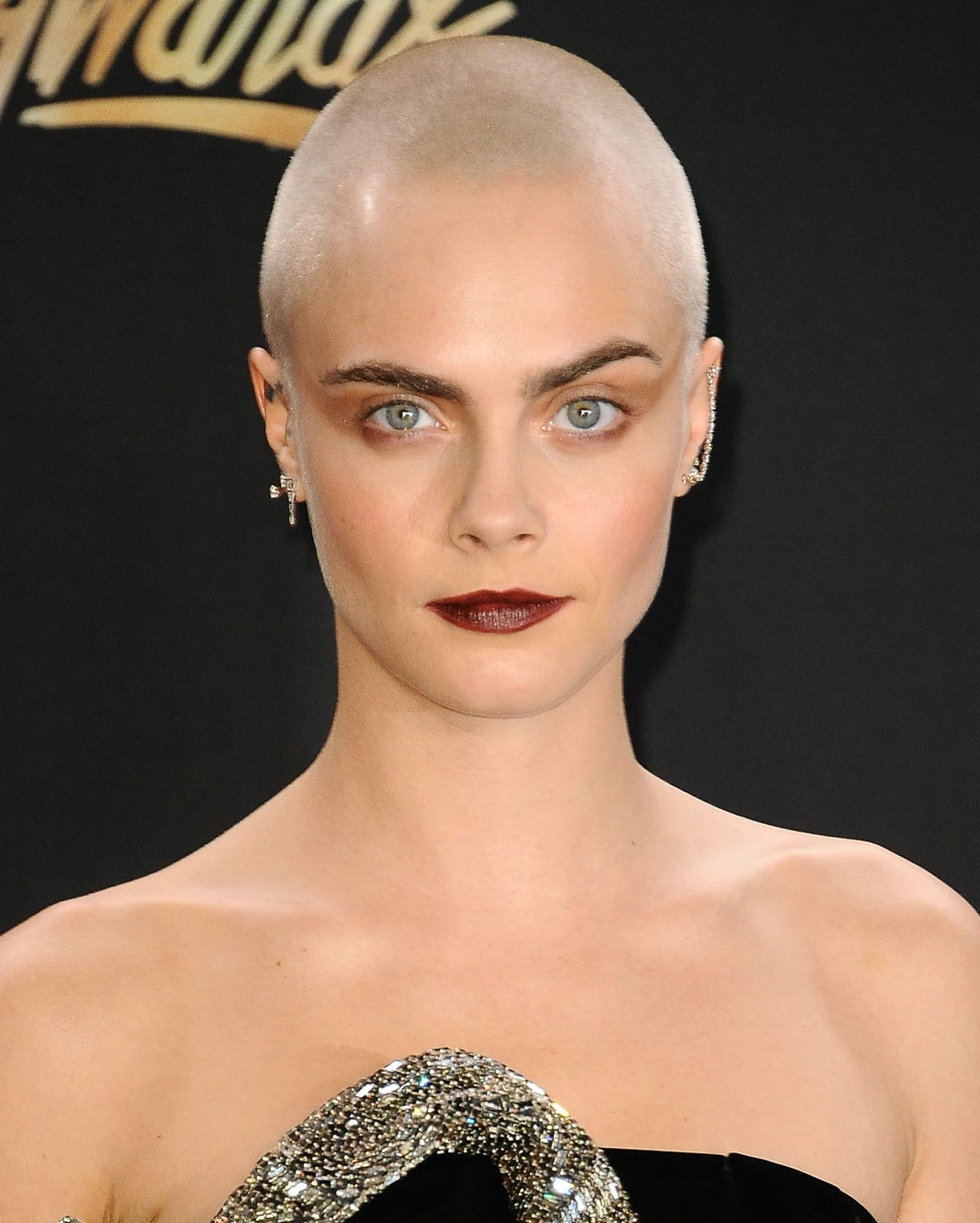 Embellished Strapless Dress for an Event — Classy Buzz Cut