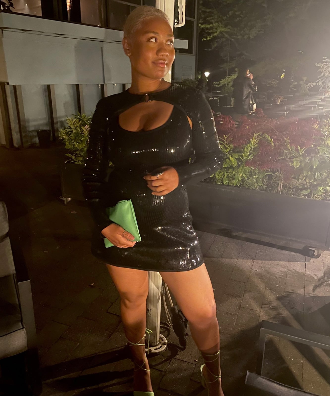 Black Sequined Mini Dress for a Night Out — Classy Buzz Cut
