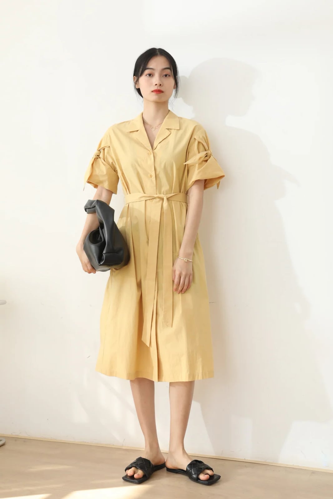 Pale Yellow Short-Sleeved Shirt Dress Pale Yellow Short-Sleeved Shirt Dress — Classy Capsule Wardrobe
