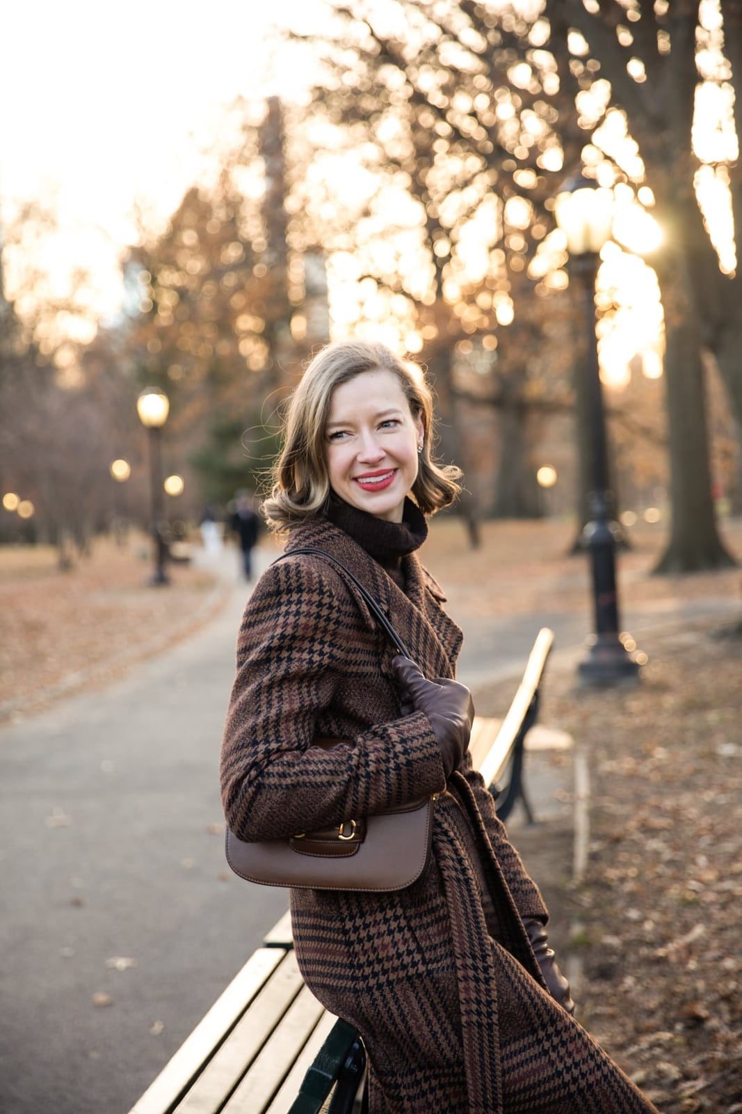 Houndstooth Tweed Coat Over Dark Turtleneck Houndstooth Tweed Coat Over Dark Turtleneck — Classy Capsule Wardrobe