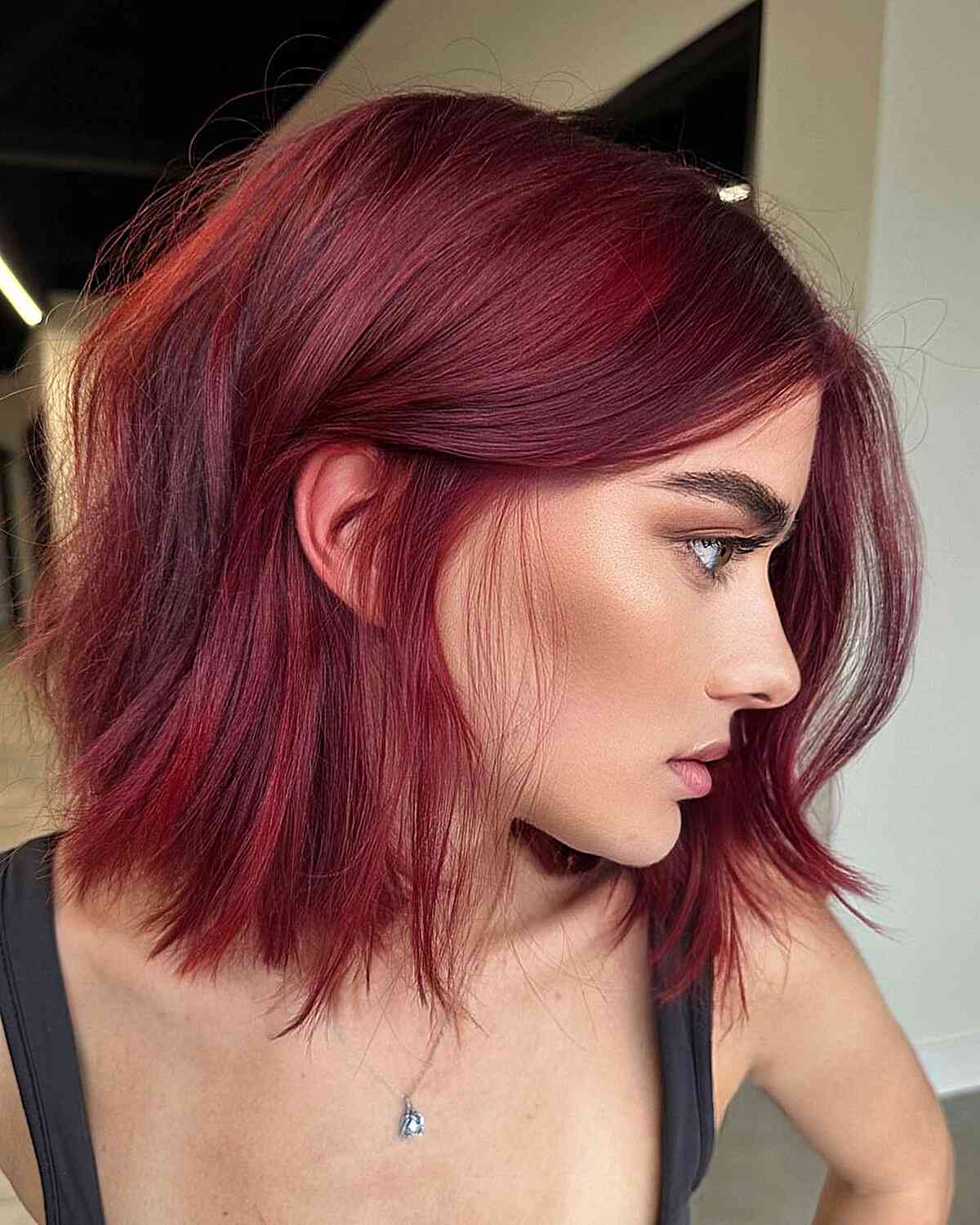 Vibrant Cherry Red Bob With Balayage Vibrant Cherry Red Bob With Balayage — Classy Cherry Balayage