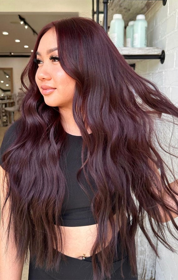 Deep Cherry Red With Subtle Lighter Pieces Deep Cherry Red With Subtle Lighter Pieces — Classy Cherry Balayage