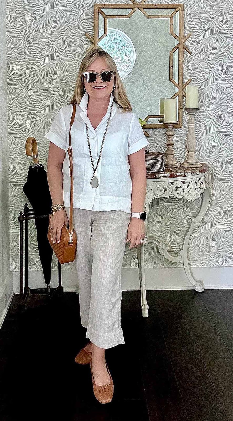 Collared Shirt with Beige Linen Trousers and Loafers — Classy Chill Outfit