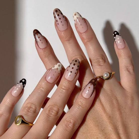 Opaque Base Chocolate French Almond Nails Opaque Base Chocolate French Almond Nails — Classy Chocolate Nails