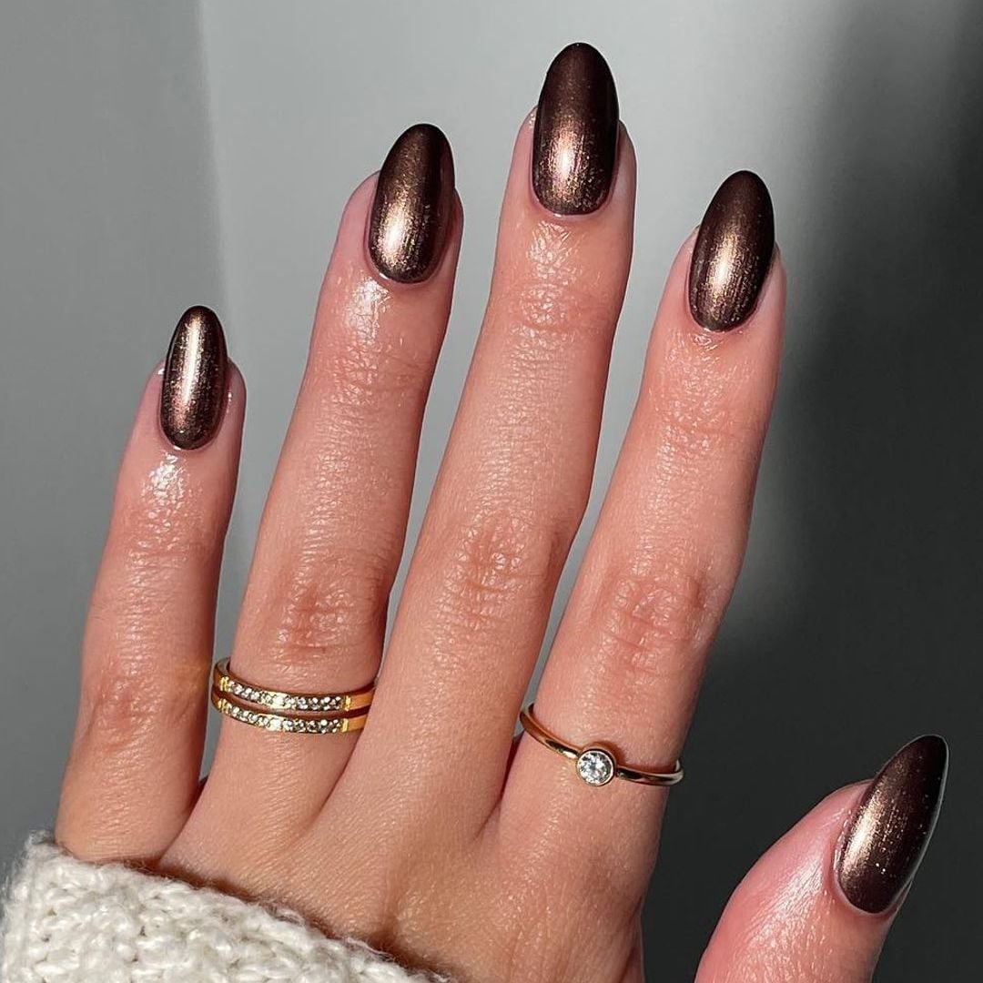 Glossy Nude Base Chocolate French Almond Glossy Nude Base Chocolate French Almond — Classy Chocolate Nails