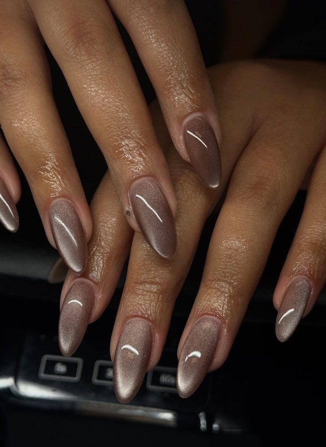 Long Almond Abstract Swirl Design Long Almond Abstract Swirl Design — Classy Chocolate Nails