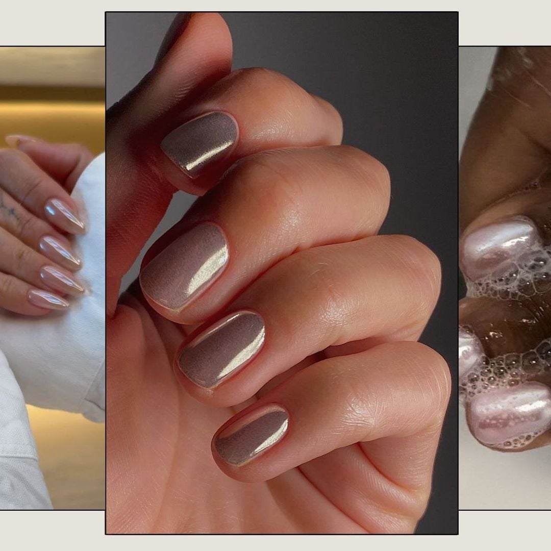 Medium Almond Pale Pink Chrome Nails Medium Almond Pale Pink Chrome Nails — Classy Chrome Nails Colors