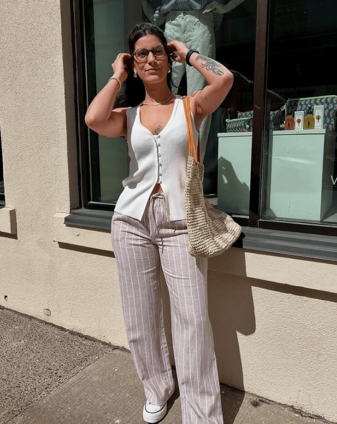 Breezy Everyday Wear with Striped Pants Classy Coastal Style