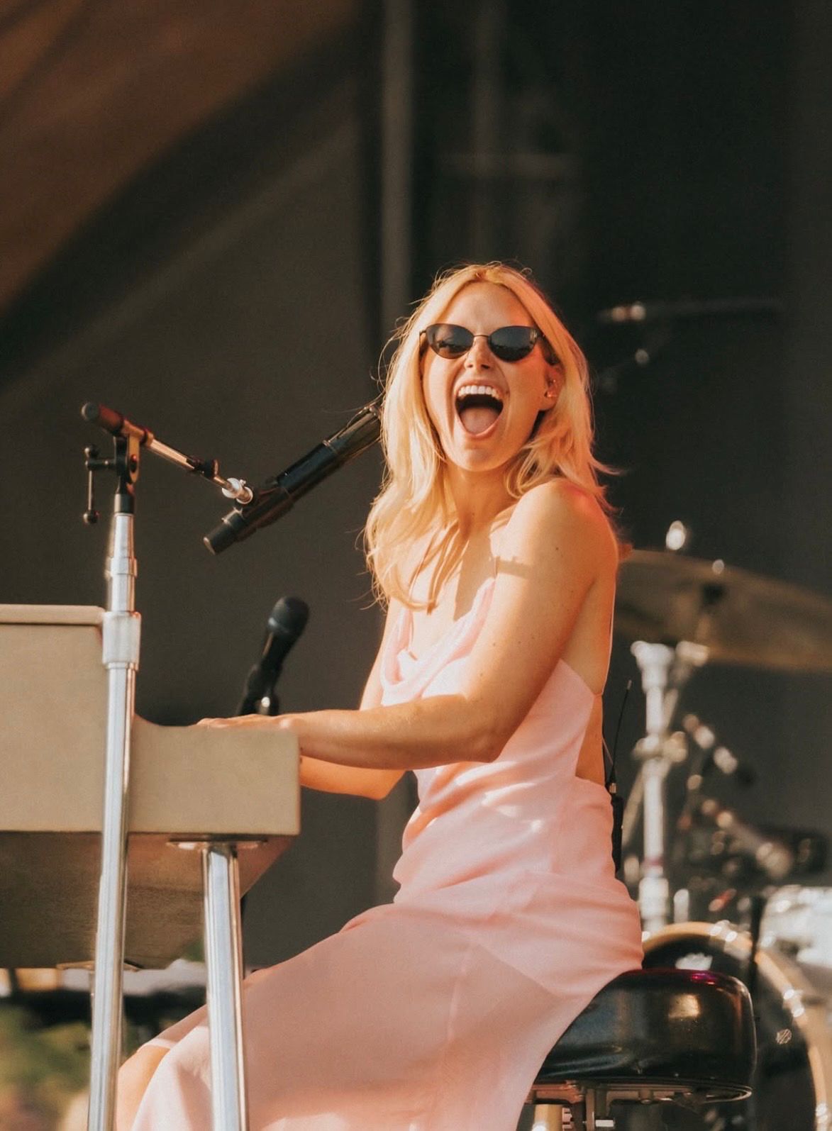 Pale Pink Satin Slip Dress with Open Back Pale Pink Satin Slip Dress with Open Back — Classy Concert Dresses