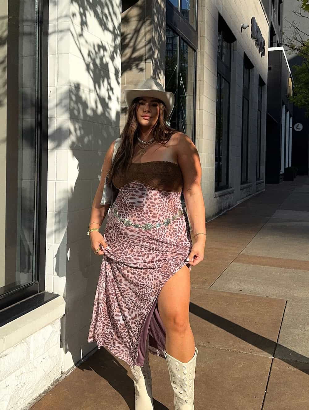 Leopard Print Maxi Dress with Textured Bandeau Top Leopard Print Maxi Dress with Textured Bandeau Top — Classy Concert Dresses