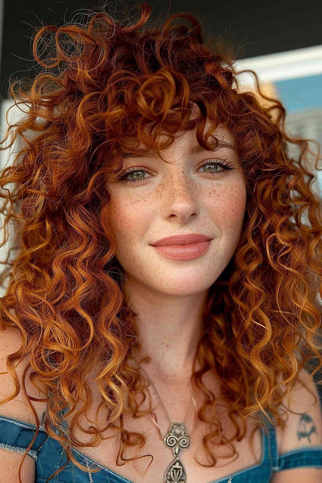 Shoulder Length Shag With Full Bangs — Classy Copper Hair Color