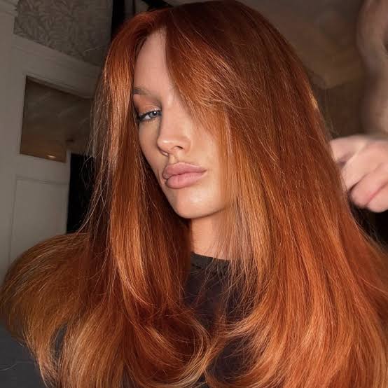 Warm Copper Shoulder Length With Highlights, Mid-Back — Classy Copper Hair Color