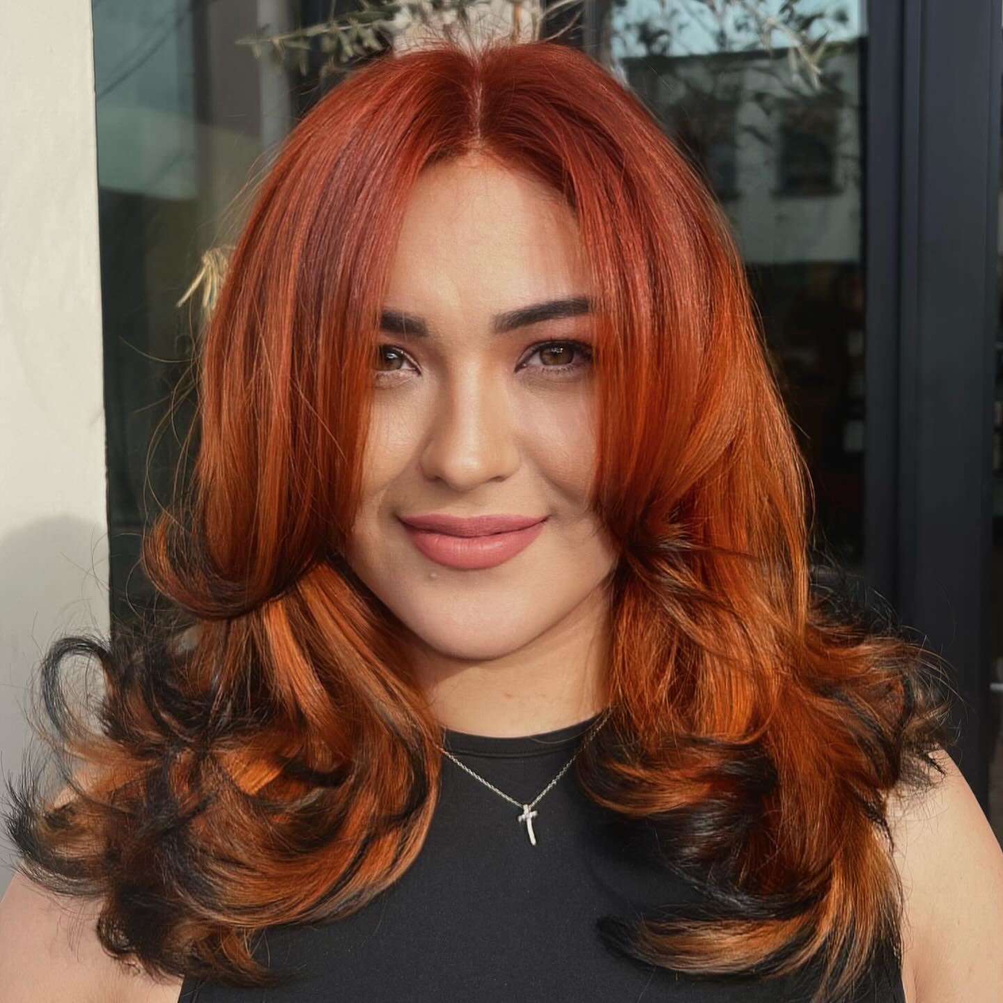 Vibrant Copper Collarbone Lob With Waves — Classy Copper Hair Color