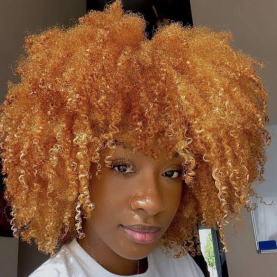 Shoulder Bright Glossy Copper Blowout — Classy Copper Hair on Black Women