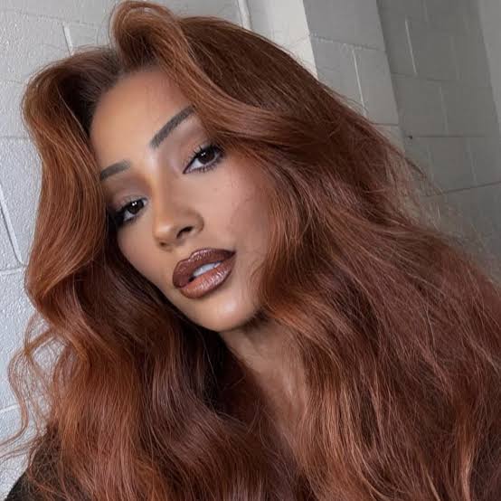 Collarbone Warm Copper Balayage Dark Base — Classy Copper Hair on Black Women