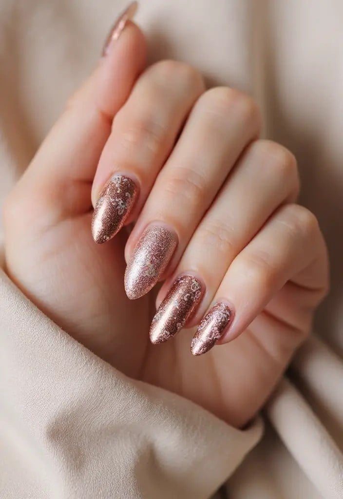 Medium Oval Burgundy Cat Eye Gold Line Nails — Classy Copper Nails