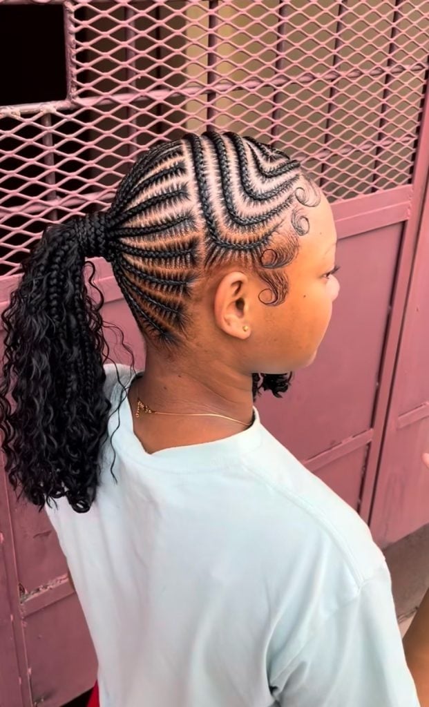 Cornrows Into A Ponytail With Curly Extensions Cornrows Into A Ponytail With Curly Extensions — Classy Cornrows Hairstyles
