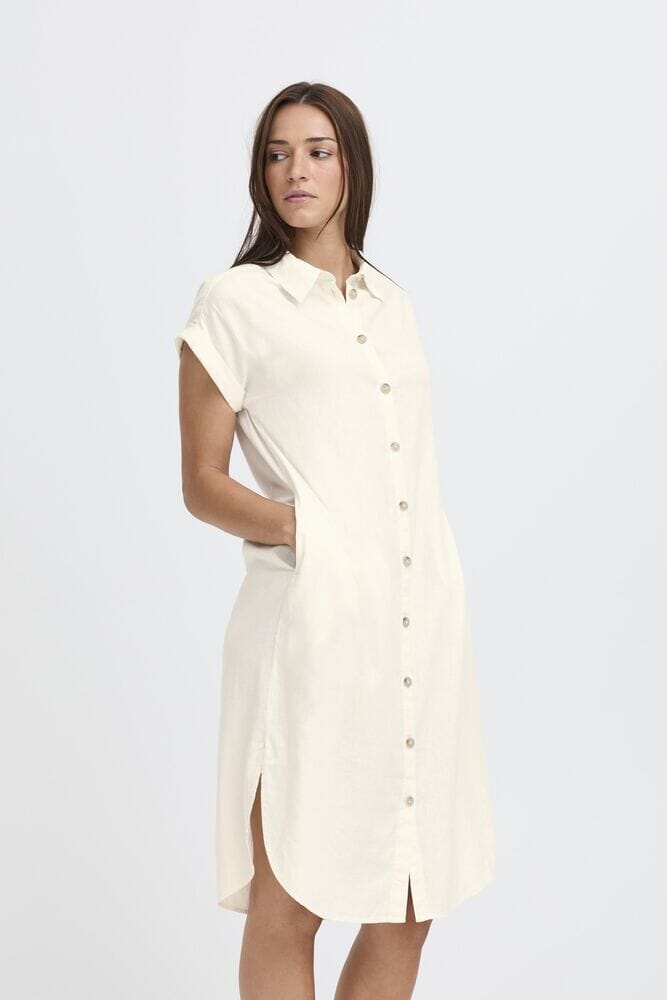 Cream Linen Shirt Dress — Classy Cream Outfits