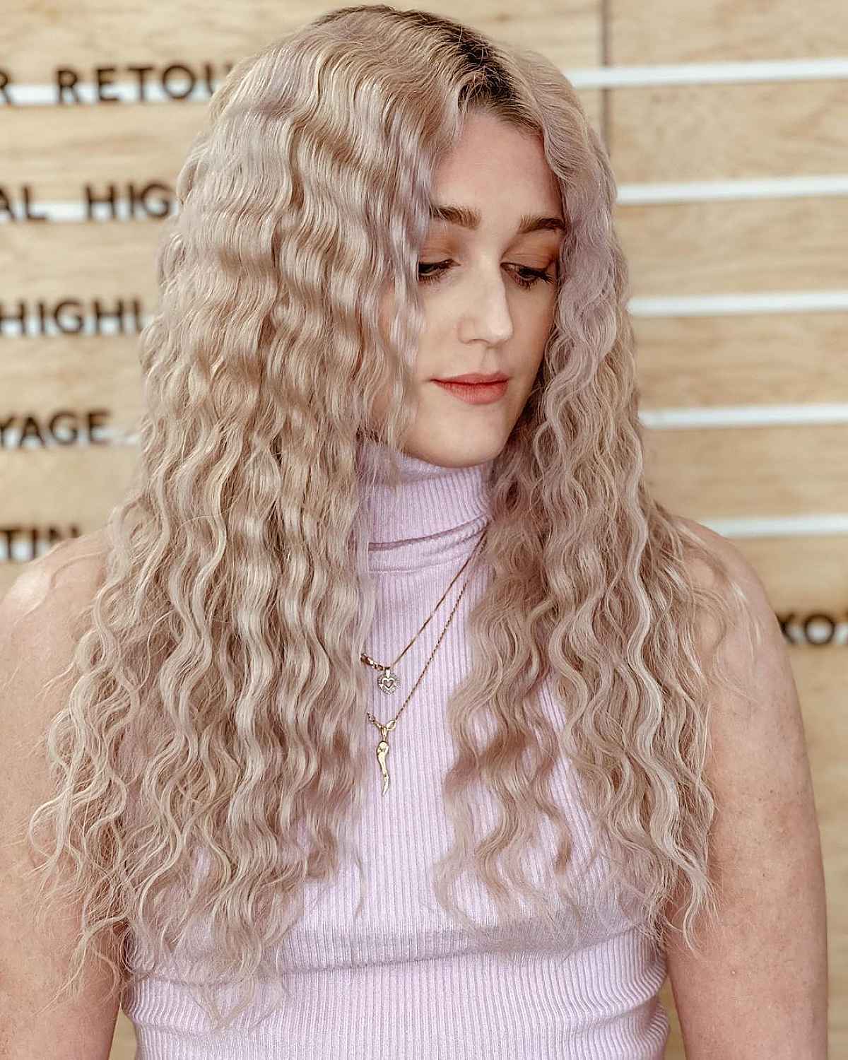 Mid-Back Ash Blonde With Wavy Crimp — Classy Crimped Hairstyles