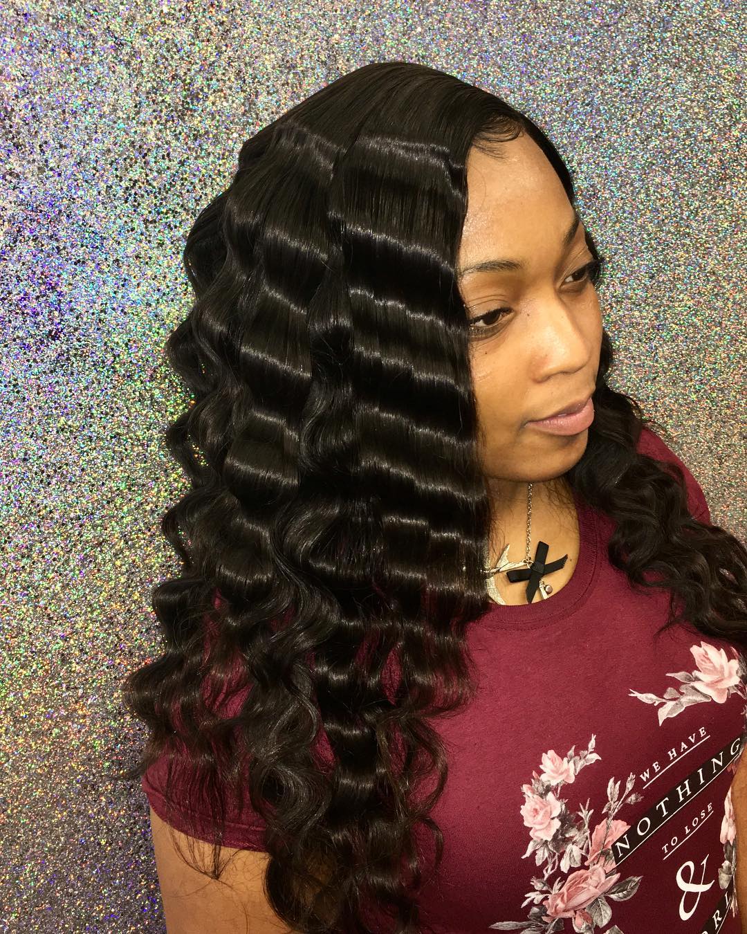 Collarbone Length Black Hair With Sharp Crimps — Classy Crimped Hairstyles